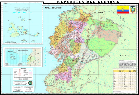 Political map of Ecuador 
