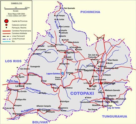 cotopaxi mapa Mapa de carreteras de Cotopaxi   Cotopaxi | Gifex cotopaxi mapa