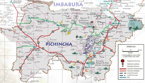 Mapa de carreteras de Pichincha