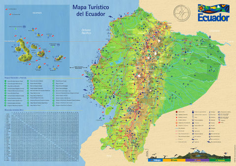 Tourist map of Ecuador 