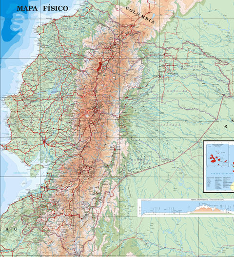 Mapa físico del Ecuador