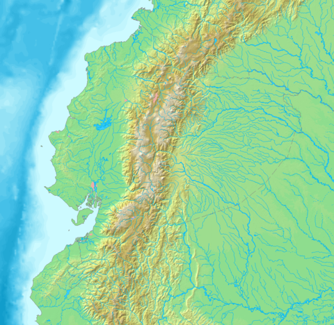 Physical map of Ecuador 