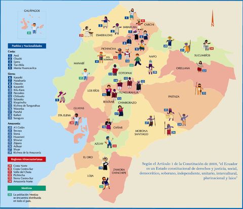 Ethnographic map of Ecuador