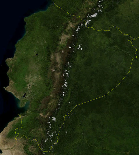 Satellite image of Ecuador