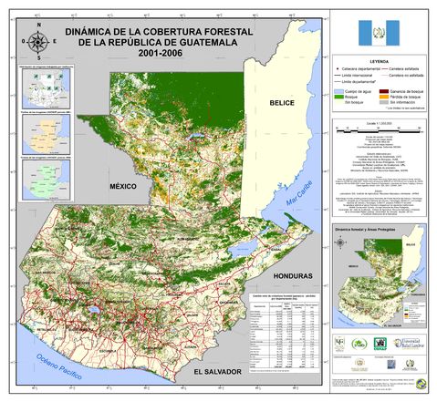 Forest cover of Guatemala 2001-2006