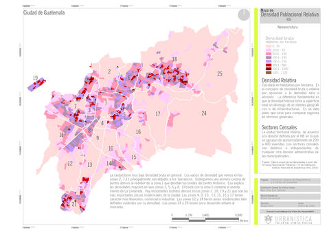 Population density of Guatemala City 2009