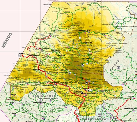 Map of Huehuetenango