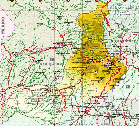 Map of Quetzaltenango