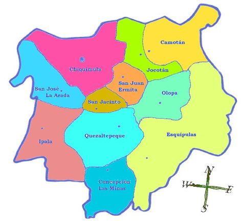 Political map of Chiquimula