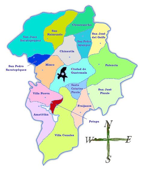 Mapa Político Del Departamento De Guatemala 3235