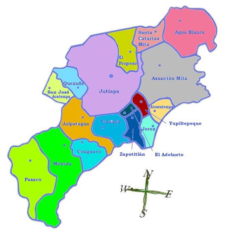 Political map of Jutiapa