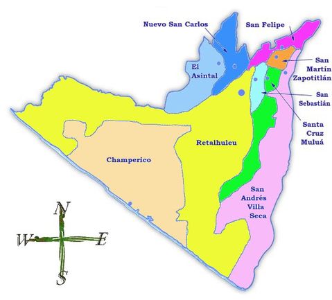 Political map of Retalhuleu