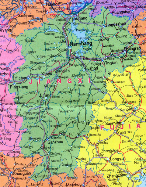 Jiangxi Province Map, China Jiangxi Province Map, China