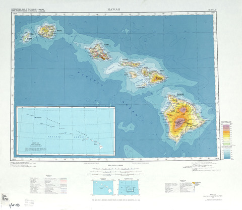Mapa topográfico de Hawái