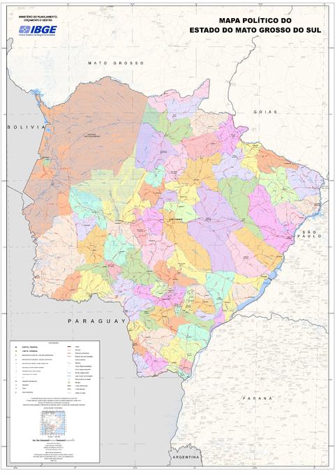 Mapa Do Estado De Mato Grosso Do Sul Com Suas Microrregioes E Divisoes ...