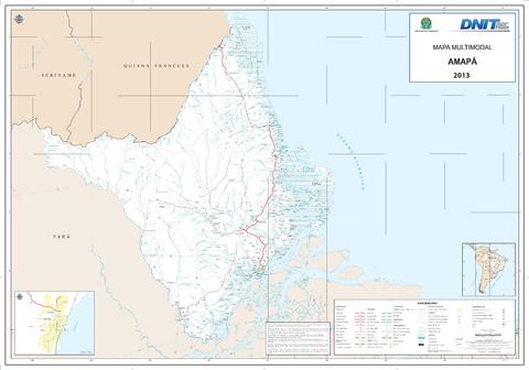 Mapa de carreteras del Estado de Amapá