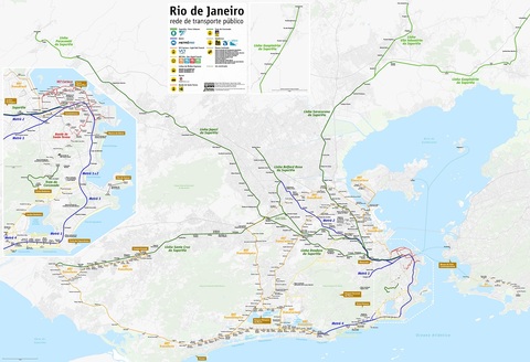 Mapa del transporte público de Río de Janeiro