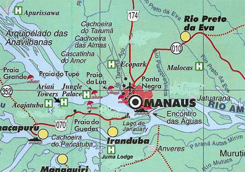 Mapa de la región de Manaos