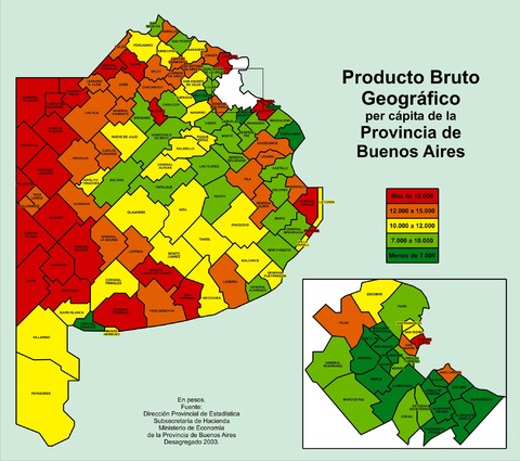 Producto Bruto Geográfico por habitante de la provincia de Buenos Aires