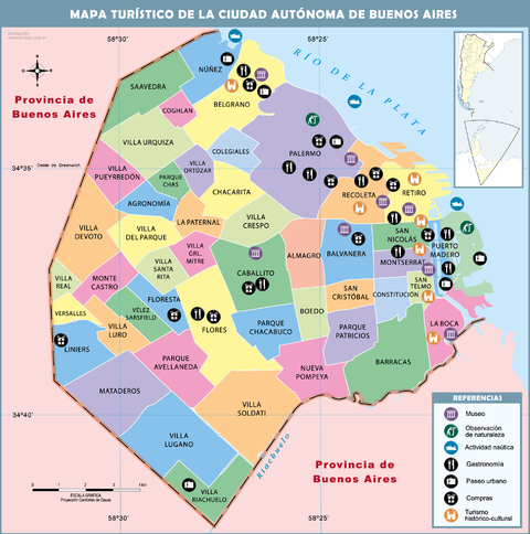 Mapa Turístico De La Ciudad De Buenos Aires | Gifex