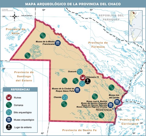 Archaeological map of the province of Chaco