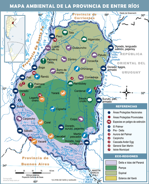 Mapa ambiental de la Provincia de Entre Ríos