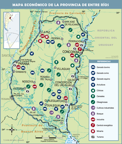 Mapa económico de la Provincia de Entre Ríos