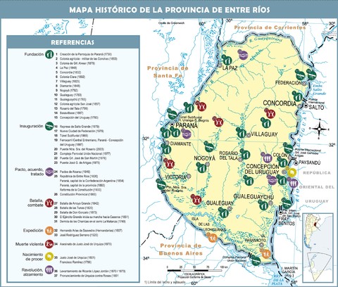 Mapa histórico de la Provincia de Entre Ríos