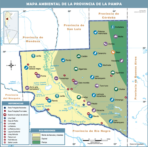 Environmental map of the Province of La Pampa