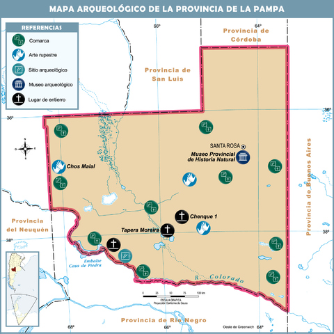 Archaeological map of the Province of La Pampa
