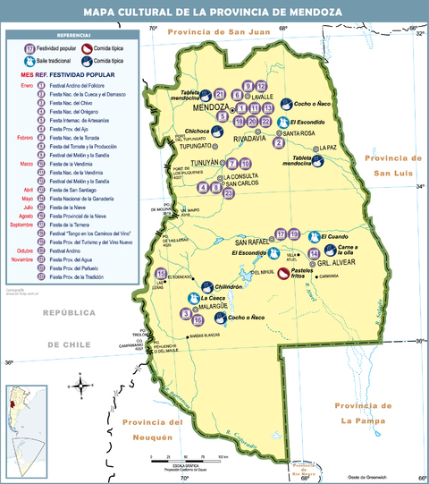 Cultural map of the Province of Mendoza | Gifex