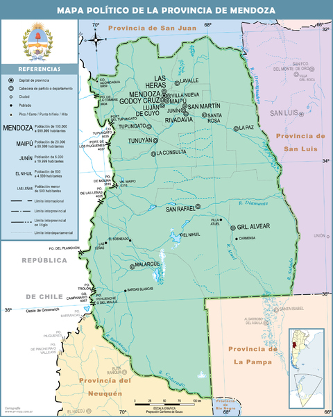 Mapa Pol Tico De La Provincia De Mendoza Gifex   Mapa Politico De La Provincia De Mendoza 