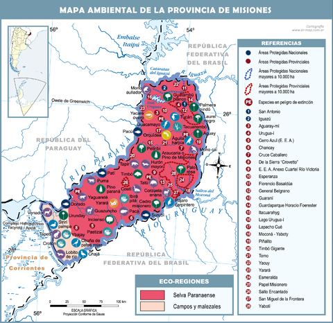 Mapa ambiental de la Provincia de Misiones