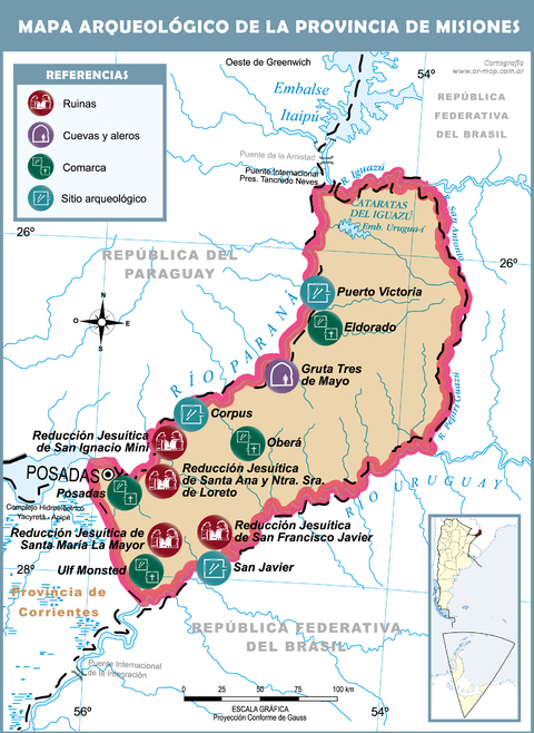 Mapa arqueológico de la Provincia de Misiones