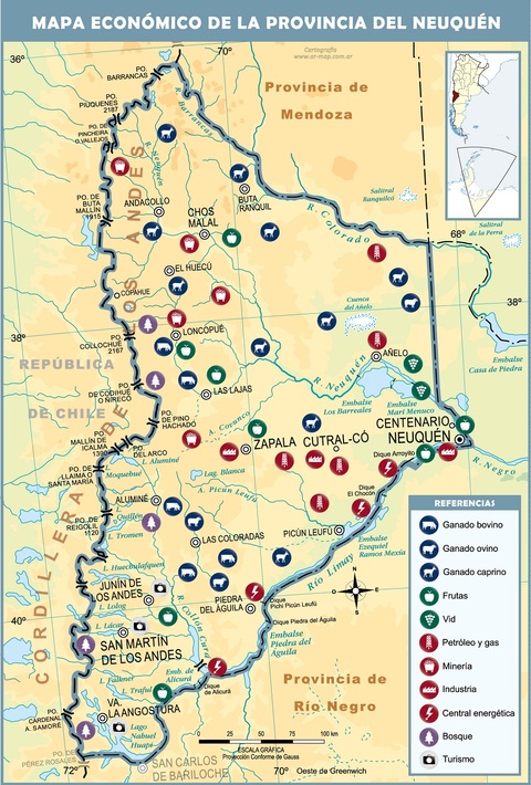 Economic map of the Province of Neuquén | Gifex