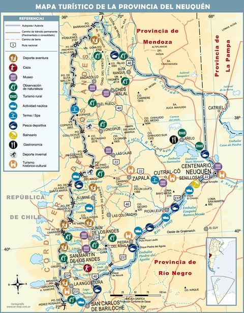 Tourist map of the Province of Neuquén | Gifex