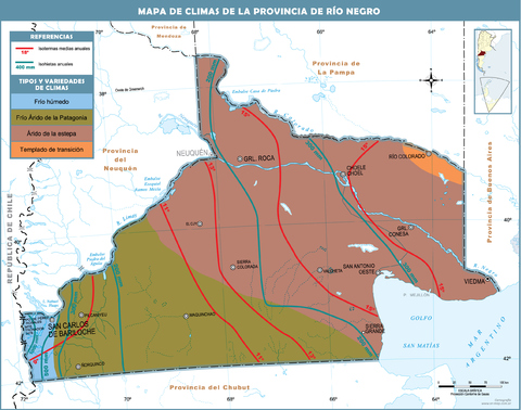 Mapa climático de la Provincia de Rio Negro, Argentina Mapa climático de la Provincia de Rio Negro, Argentina