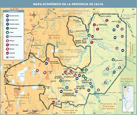Mapa económico de la Provincia de Salta