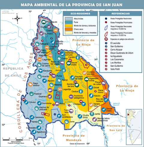 Mapa ambiental de la Provincia de San Juan, Argentina
