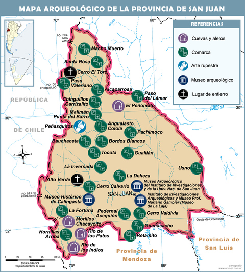 Mapa arqueológico de la Provincia de San Juan, Argentina