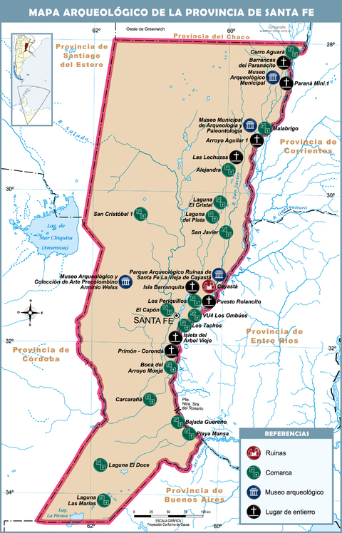 Mapa arqueológico de la Provincia de Santa Fe, Argentina