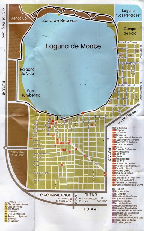 Tourist map of Monte, Buenos Aires, Argentina
