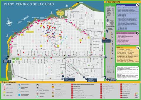 Map of the city of Corrientes city, Argentina