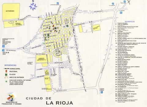 Map of the city of La Rioja, Argentina