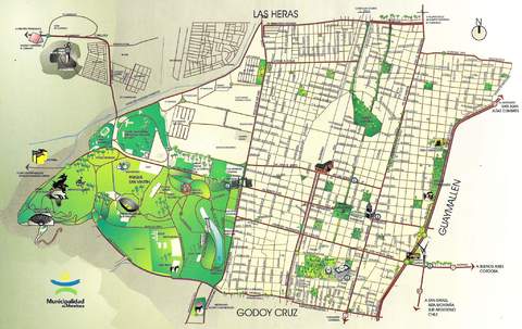 Map of the city of Mendoza, Argentina