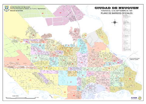 Map of the city of Neuquén, Argentina