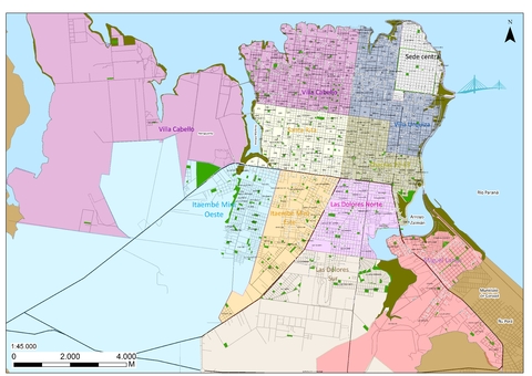 Map of the city of Posadas, Misiones, Argentina