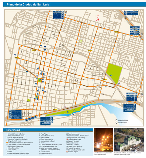 San Luis city map, province of San Luis, Argentina