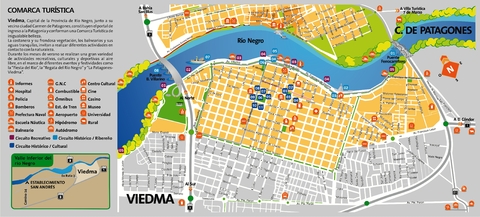 City map of Viedma, Río Negro, Argentina