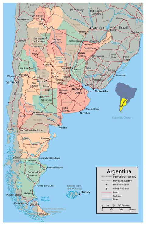 Political map of Argentina | Gifex